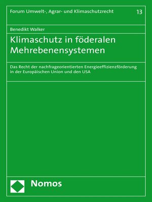 cover image of Klimaschutz in föderalen Mehrebenensystemen